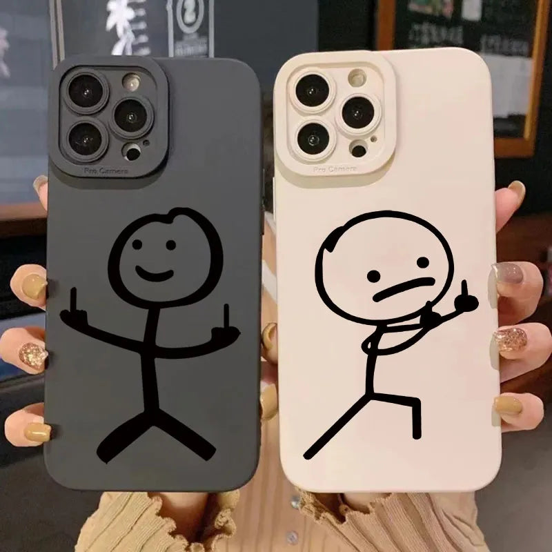 Cartoon Matchman Silicone Phone Case For iPhone