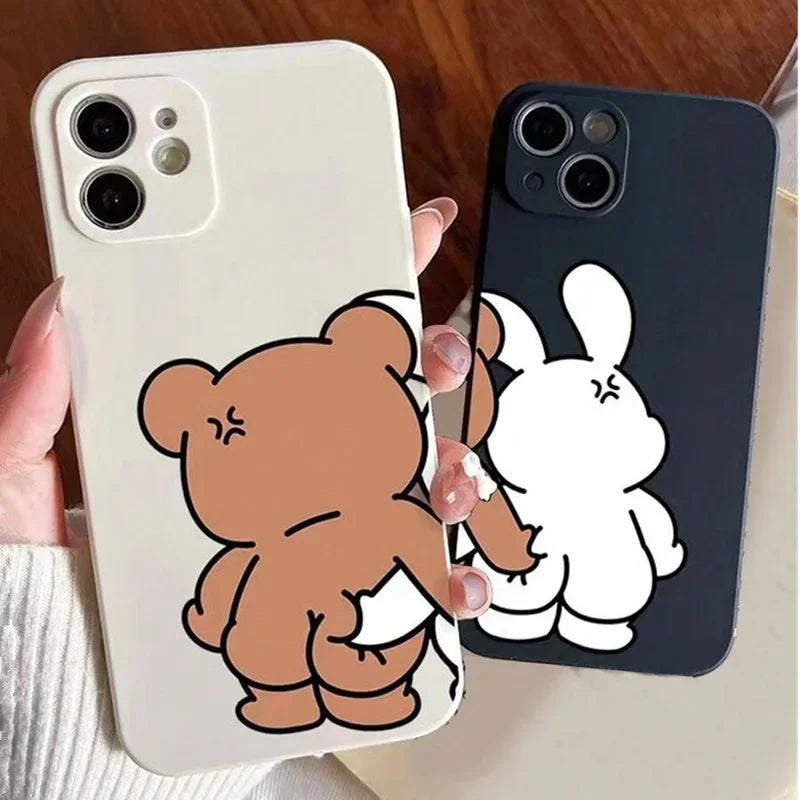 Couple Cartoon Rabbit & Bear phonecases For iPhone