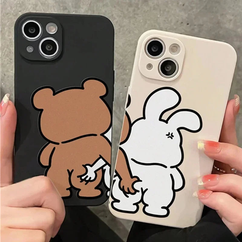 Couple Cartoon Rabbit & Bear phonecases For iPhone